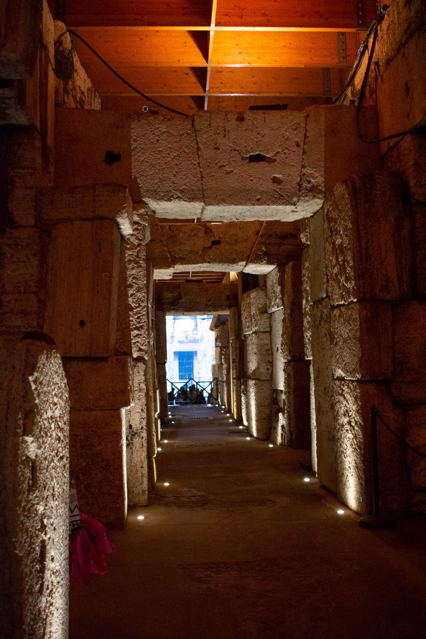 Walking through the Colosseum underground