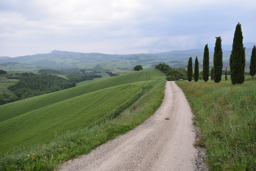 A dirt road in Tuscany for post on driving in Italy tips